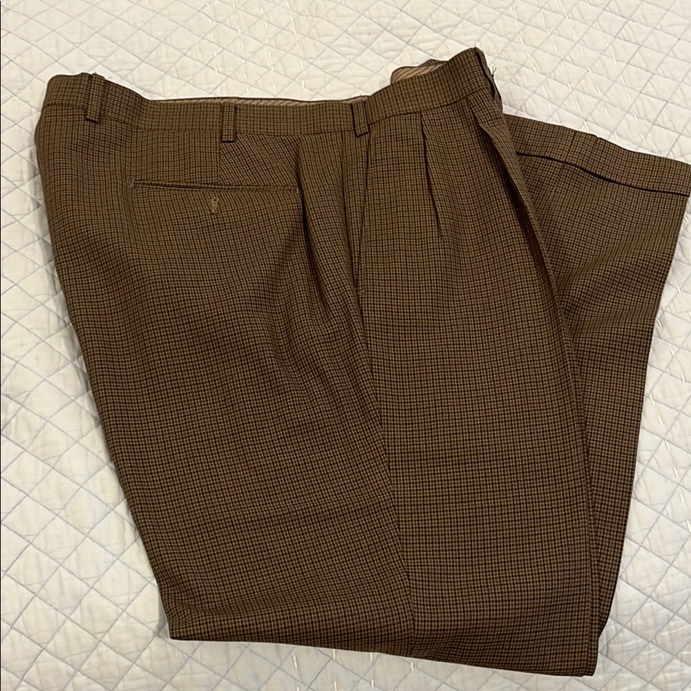 Ralph Lauren Brown Plaid Trousers